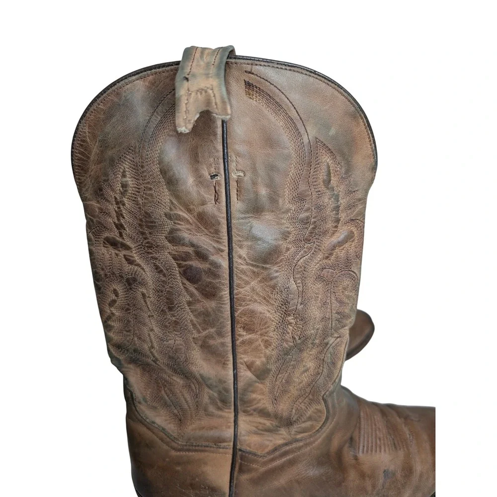 Dan Post Cowboy Boots Mens 13D Brown Leather Western Distressed Made in Mexico